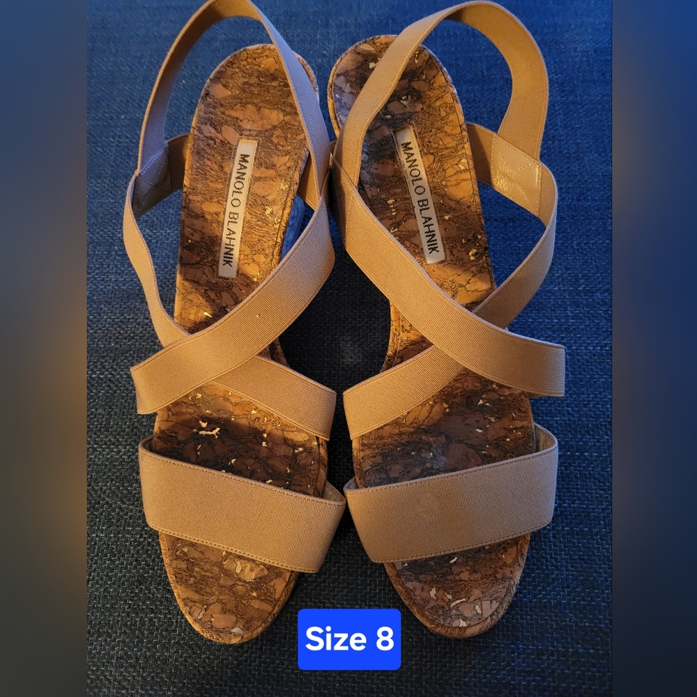 Manolo Blahnik cork Wedge sandals